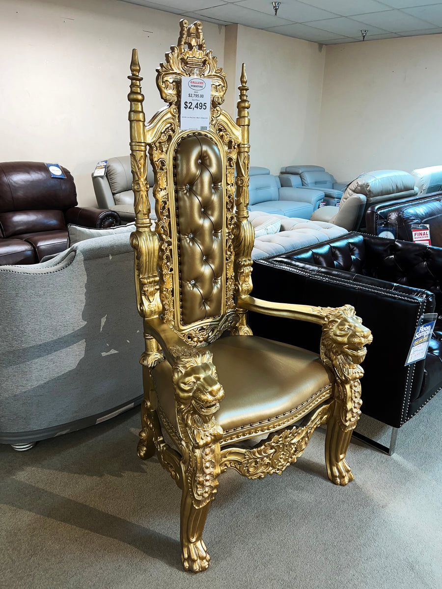 Lion King Chair Gold Finish Gallery Furniture of Central Florida