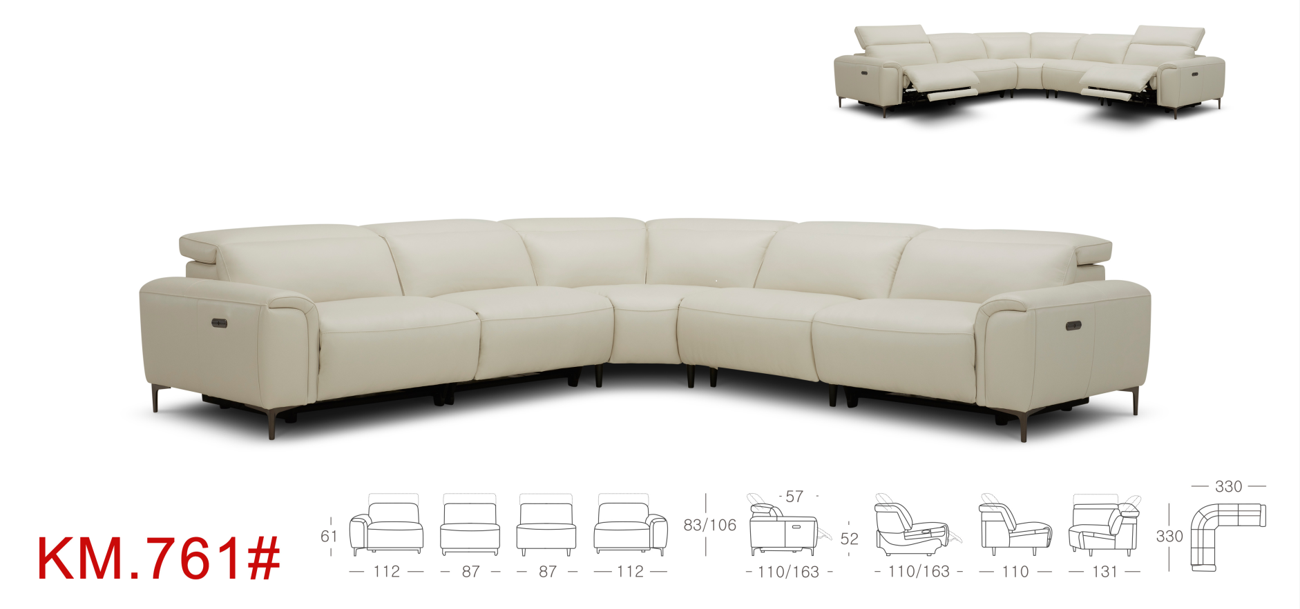 KM761 Sectional - Coconut Milk